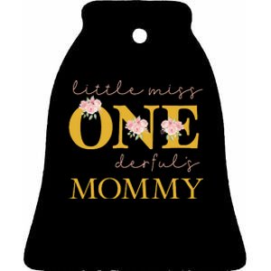 Mommy Little Miss Onederful Birthday Party 1 Year Old Ceramic Bell Ornament