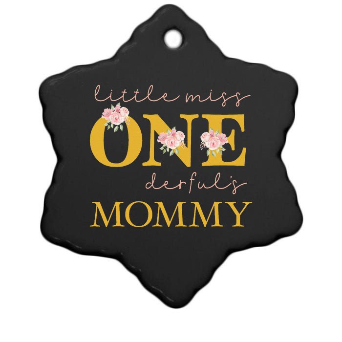 Mommy Little Miss Onederful Birthday Party 1 Year Old Ceramic Star Ornament