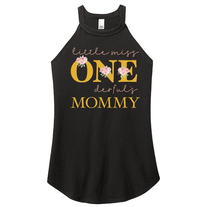 Mommy Little Miss Onederful Birthday Party 1 Year Old Women's Perfect Tri Rocker Tank