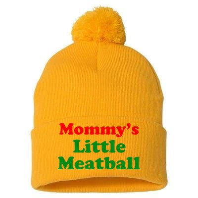 Mommys Little Meatball Funny Italian Joke Pom Pom 12in Knit Beanie