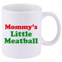 Mommys Little Meatball Funny Italian Joke 11oz C Handle Ceramic Mug