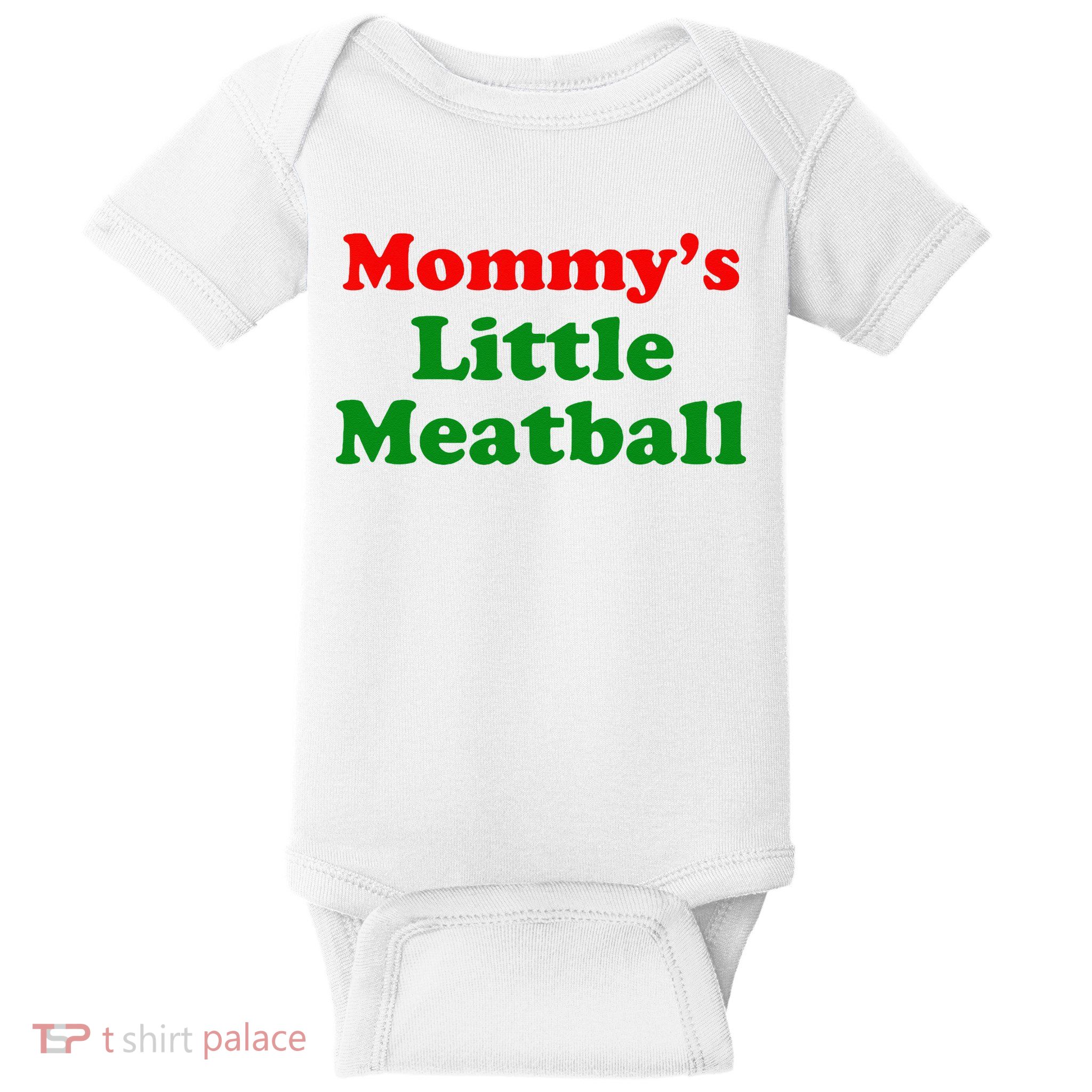 Mommys Little Meatball Funny Italian Joke Baby Bodysuit