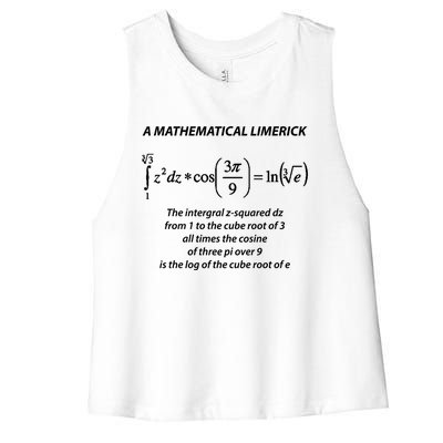 Mathematical Limerick Math Geek Nerd Gift Meaningful Gift Women's Racerback Cropped Tank