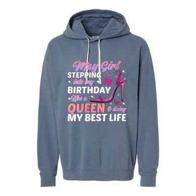 May Living My Best Life Bday Garment-Dyed Fleece Hoodie