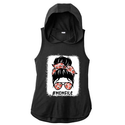 Mom Life Messy Bun Strawberry Lover Fruitarian Mother's Day Gift Ladies PosiCharge Tri-Blend Wicking Draft Hoodie Tank