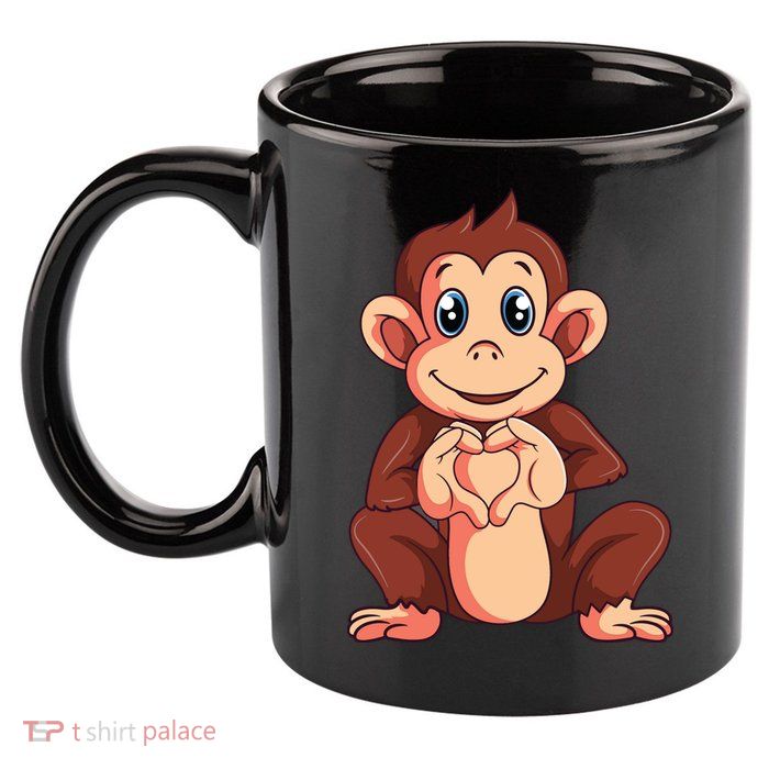 Monkey Lover 11oz C Handle Ceramic Mug