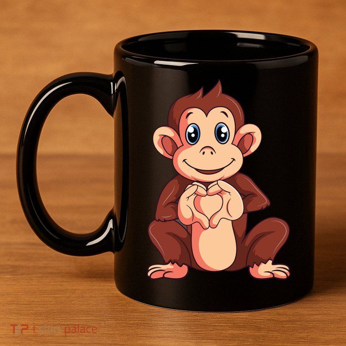 Monkey Lover 11oz C Handle Ceramic Mug