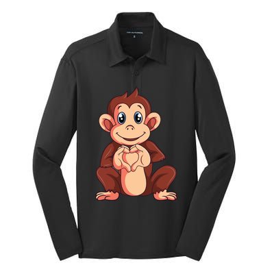 Monkey Lover Silk Touch Performance Long Sleeve Polo