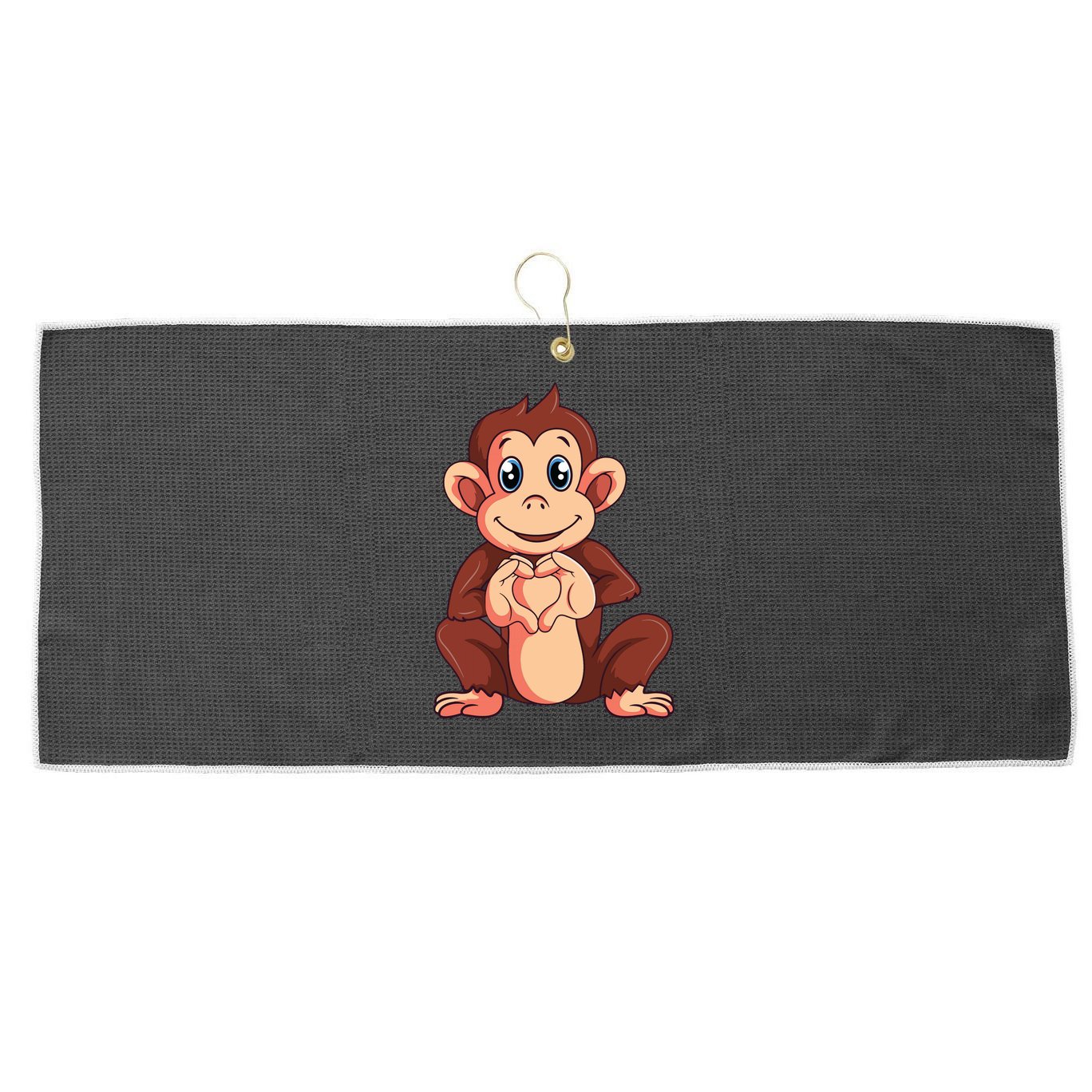 Monkey Lover Large Microfiber Waffle Golf Towel