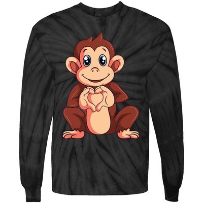 Monkey Lover Tie-Dye Long Sleeve Shirt