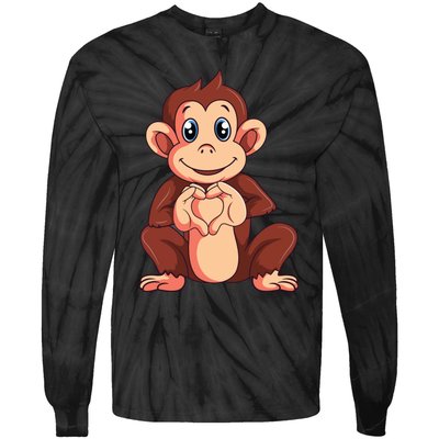 Monkey Lover Tie-Dye Long Sleeve Shirt