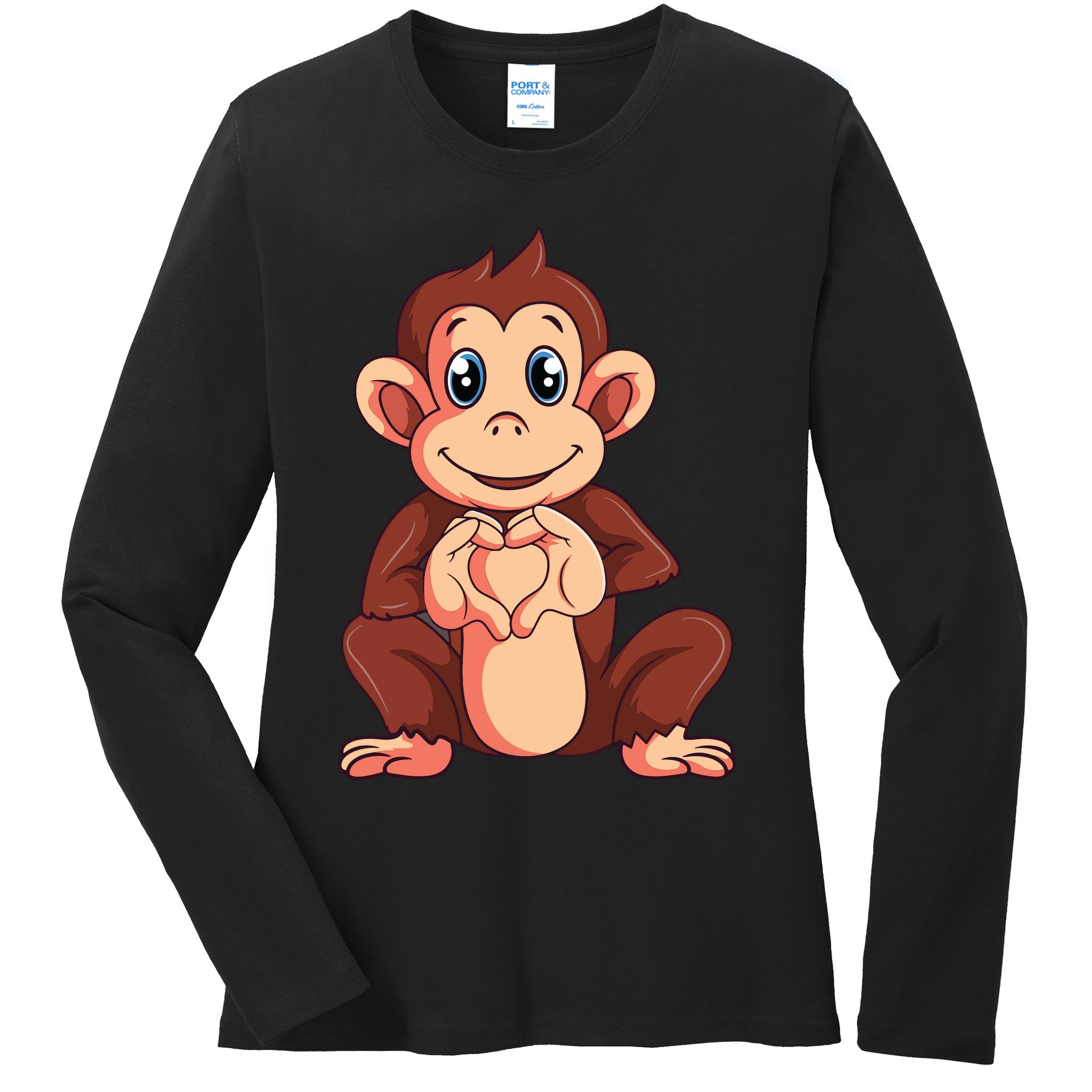 Monkey Lover Ladies Long Sleeve Shirt