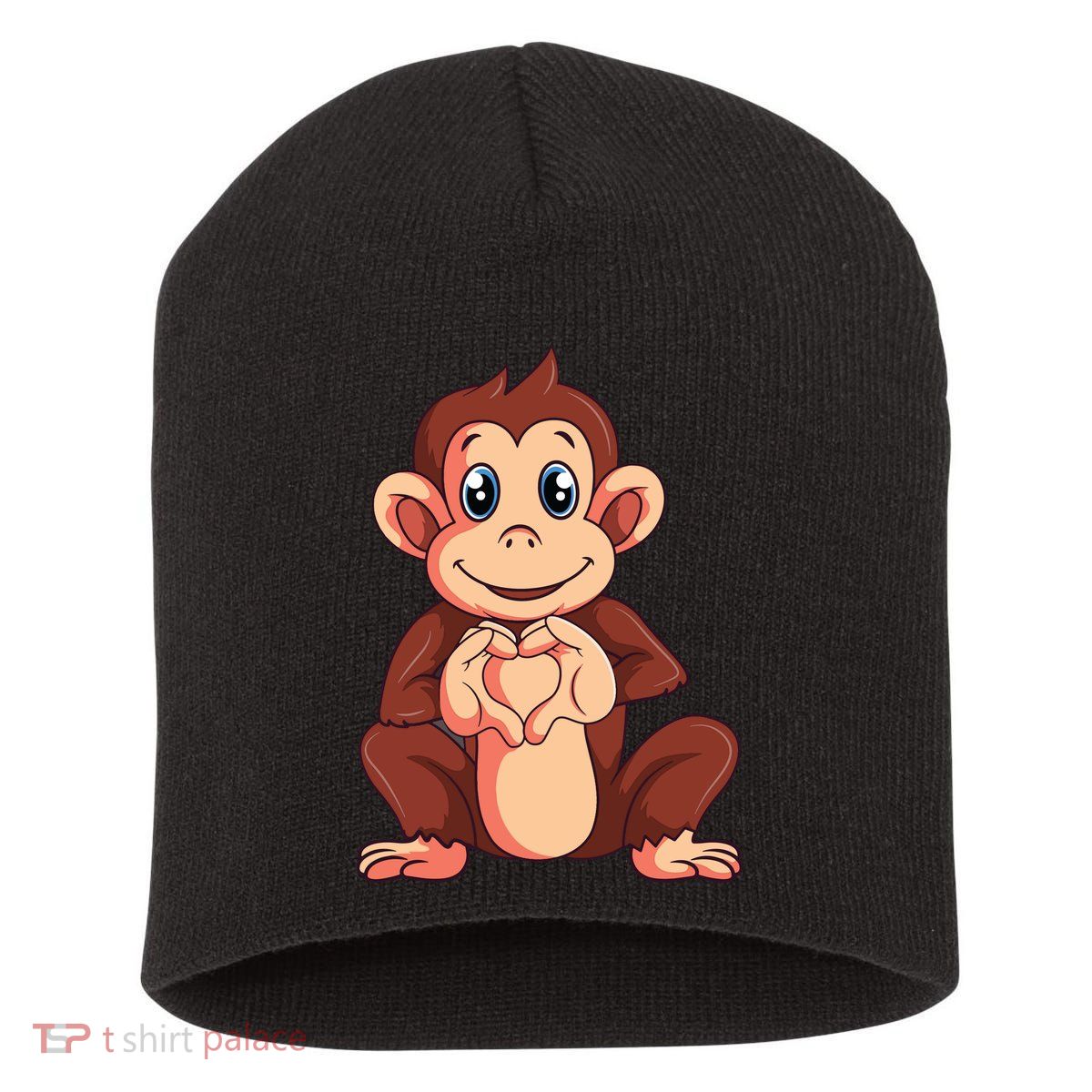 Monkey Lover Short Acrylic Beanie