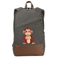 Monkey Lover Cotton Canvas Backpack