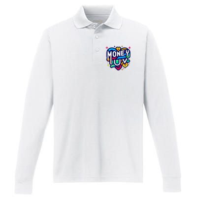 Money Luv Performance Long Sleeve Polo