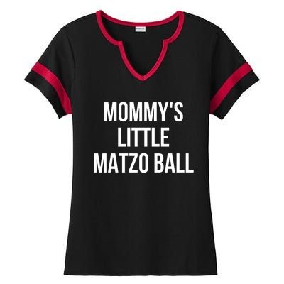 MommyS Little Matzo Ball Ladies Halftime Notch Neck Tee