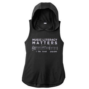 Music Literacy Matters Puppies Song Ladies PosiCharge Tri-Blend Wicking Draft Hoodie Tank