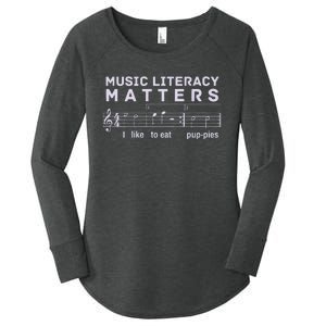 Music Literacy Matters Puppies Song Women's Perfect Tri Tunic Long Sleeve Shirt