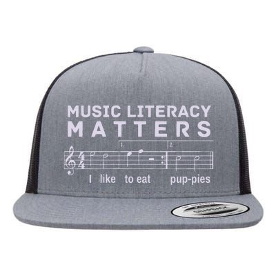 Music Literacy Matters Puppies Song Flat Bill Trucker Hat