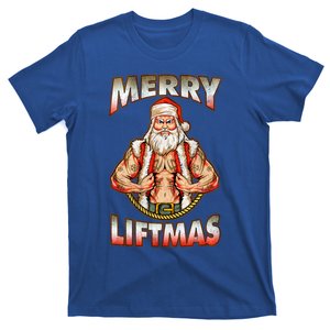 Merry Liftmas Motivation Santa Muscles Tattoo Gym Funny Gift Meaningful Gift T-Shirt