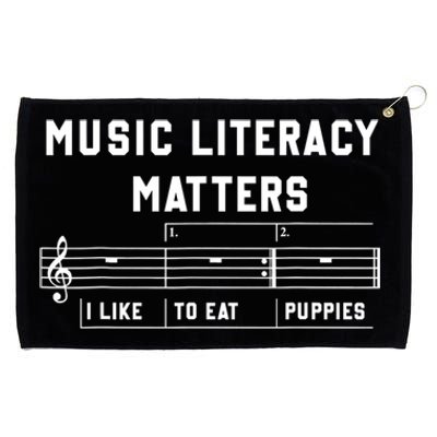 Music Literacy Matters I Like To Eat Puppies Grommeted Golf Towel