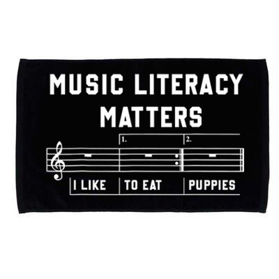 Music Literacy Matters I Like To Eat Puppies Microfiber Hand Towel