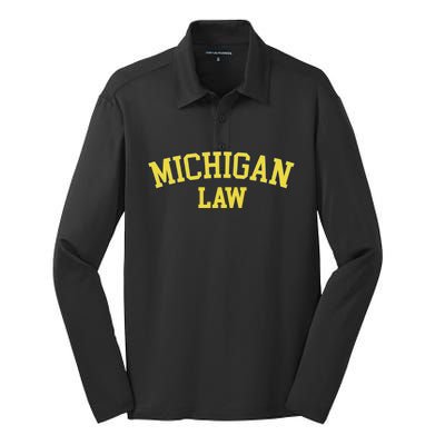 Michigan Law Michigan Bar Graduate Gift Lawyer College Gift Silk Touch Performance Long Sleeve Polo