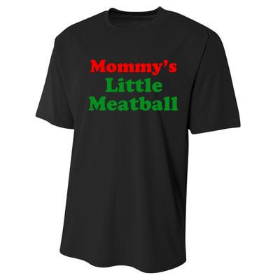 Mommys Little Meatball Funny Italian Joke Performance Sprint T-Shirt