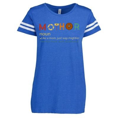 Mothor Like Mom Just Way Mightier Funny MotherS Day Enza Ladies Jersey Football T-Shirt