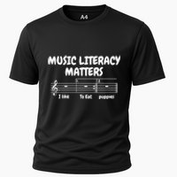 Music Literacy Matters I Like To Eat Puppies Funny Shirt Music Cooling Performance Crew T-Shirt