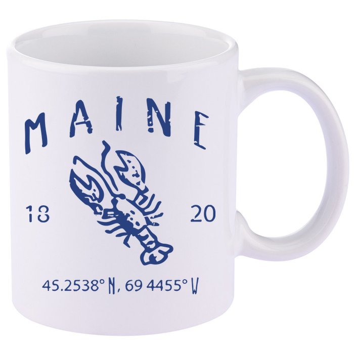 Maine Lobster 11oz C Handle Ceramic Mug