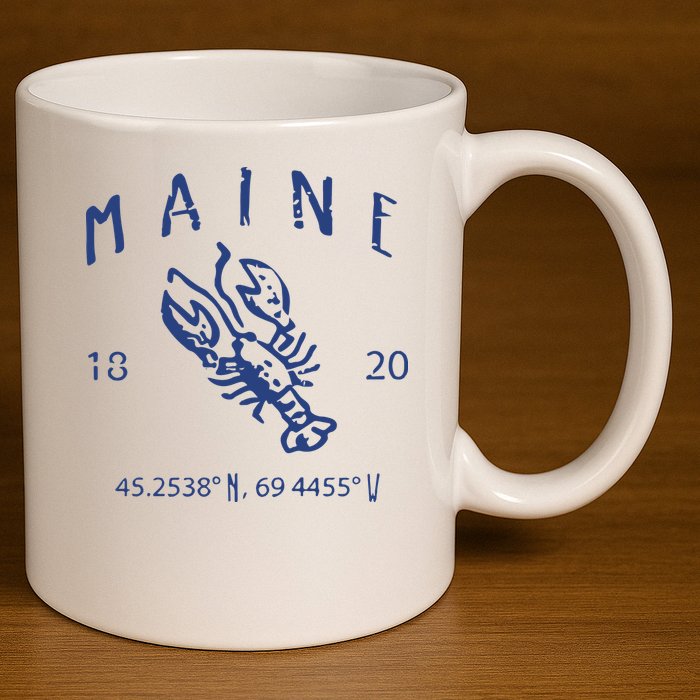 Maine Lobster 11oz C Handle Ceramic Mug
