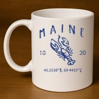 Maine Lobster 11oz C Handle Ceramic Mug