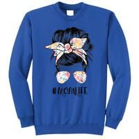 Mom Life Messy Hair Bun Mothers Day Cool Gift Sweatshirt