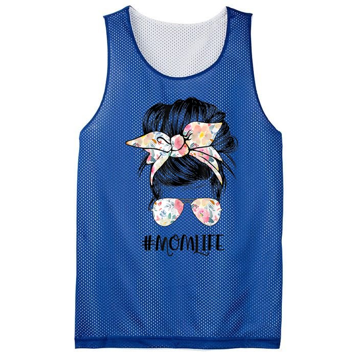 Mom Life Messy Hair Bun Mothers Day Cool Gift Mesh Reversible Basketball Jersey Tank