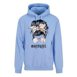 Mom Life Messy Hair Bun Mothers Day Cool Gift Unisex Surf Hoodie