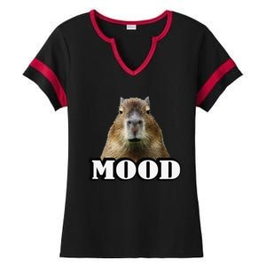 Meme Lover Mood Capybara Ladies Halftime Notch Neck Tee