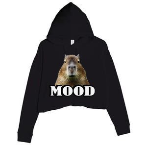 Meme Lover Mood Capybara Crop Fleece Hoodie