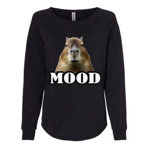 Meme Lover Mood Capybara Womens California Wash Sweatshirt