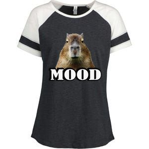 Meme Lover Mood Capybara Enza Ladies Jersey Colorblock Tee