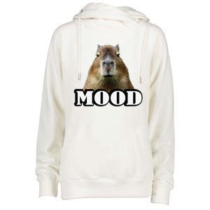 Meme Lover Mood Capybara Womens Funnel Neck Pullover Hood