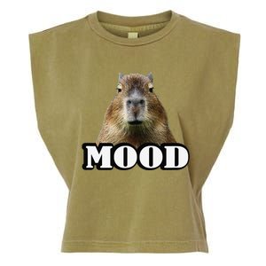 Meme Lover Mood Capybara Garment-Dyed Women's Muscle Tee