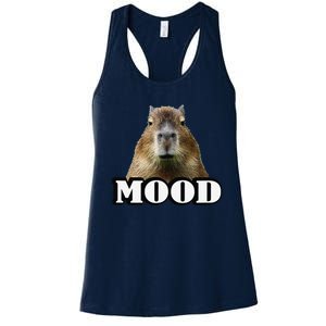 Meme Lover Mood Capybara Women's Racerback Tank