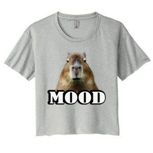 Meme Lover Mood Capybara Women's Crop Top Tee