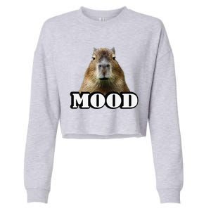 Meme Lover Mood Capybara Cropped Pullover Crew