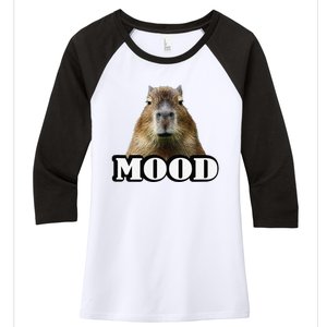 Meme Lover Mood Capybara Women's Tri-Blend 3/4-Sleeve Raglan Shirt