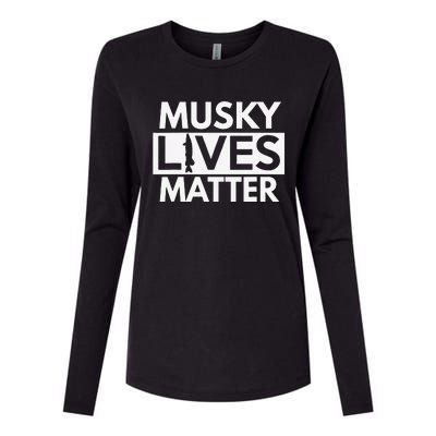 Musky Lives Matter Funny Muskie Fishing Womens Cotton Relaxed Long Sleeve T-Shirt