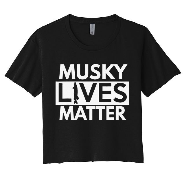 Musky Lives Matter Funny Muskie Fishing Crop Top