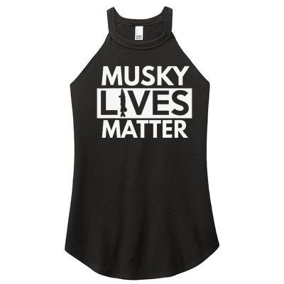 Musky Lives Matter Funny Muskie Fishing Women’s Perfect Tri Rocker Tank