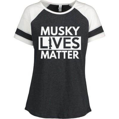 Musky Lives Matter Funny Muskie Fishing Enza Ladies Jersey Colorblock Tee